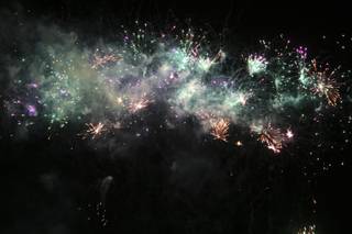 Fireworks illuminate the evening sky during the 4th of July celebration at Red Rock Resort in Summerlin.