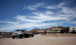 Devere Lamb instructs student driver Gary Coveney at A-1 Truck Driver Training, a professional truck driving school in Boulder City. 