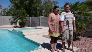 Patrick White and Heather Cerrillo held a news conference Thursday at their home to speak about their 2-year-old son, Dayne, who drowned in their back yard pool on June 28.