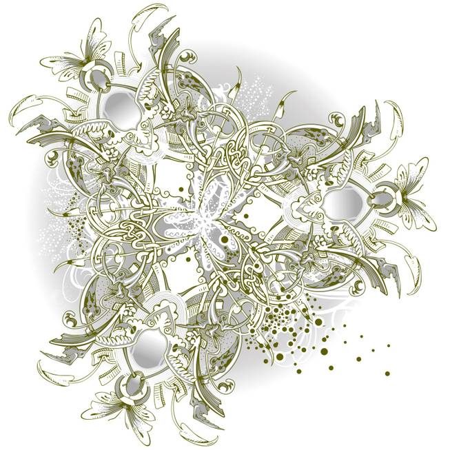 Screen print by Helga Watkins, "Pollinating Crystal."