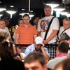 Fans watch Phil Ivey play during the World Series of Poker Main Event at the Rio.