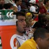 Iranian center Hamed Haddadi, the only player to average a double-double (16.2 points, 11.2 rebounds) at the 2008 Olympics in Beijing, glances at the Cox Pavilion scoreboard during Memphis' game Sunday.