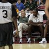 Sacramento Kings head coach, Pete Carril, left, watches the action during the NBA summer league at the Thomas & Mack Center.