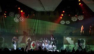 Motley Crue performs at Crue Fest 2 at The Joint at the Hard Rock Hotel.