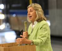 U.S. Rep. Dina Titus, addresses the crowd during the Regional Transportation Commission of Southern Nevada event to celebrate the opening of a new maintenance facility.