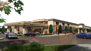 A rendering of the Gun Lake Casino exterior. 