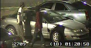 Metro Police released photos of a vehicle and suspects in connection with a series of late-night robberies at Las Vegas Valley casinos. 