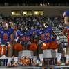 Bishop Gorman defenders, from left, Trevor Stuart, Tim Wilkinson, Jalen Grimble and Ian Bobak, cheer from the sidelines during a home game against Desert Oasis. Bishop Gorman defenders, from left, Trevor Stuart, Tim Wilkinson, Jalen Grimble and Ian Bobak, cheer from the sidelines during a home game against Desert Oasis.