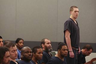Steven Hogue, 17, appears Tuesday in District Court before Judge Michelle Leavitt for sentencing at the Regional Justice Center.  Hogue was sentenced to life with the possibility of parole in 16 years for the stabbing death of 17-year-old Richard Martinez in October 2008.
