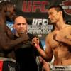 Anthony Johnson (left) and Yoshiyuki Yoshida face-off during the UFC 104 weigh-ins at the L.A. Live Event Deck Friday in Los Angeles.