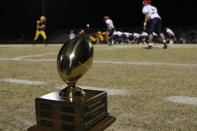 The Henderson City Championship trophy is annually awarded to the champion of the Henderson based Southeast Division. This year, Del Sol took the trophy Friday night after topping Coronado 46-26.