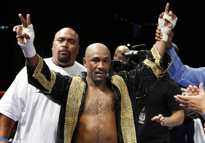 Former WBC lightweight champion Joel Casamayor poses after beating Jason Davis during a eight-round super lightweight fight at The Pearl in The Palms Friday. Casamayor won the fight by unanimous decision.