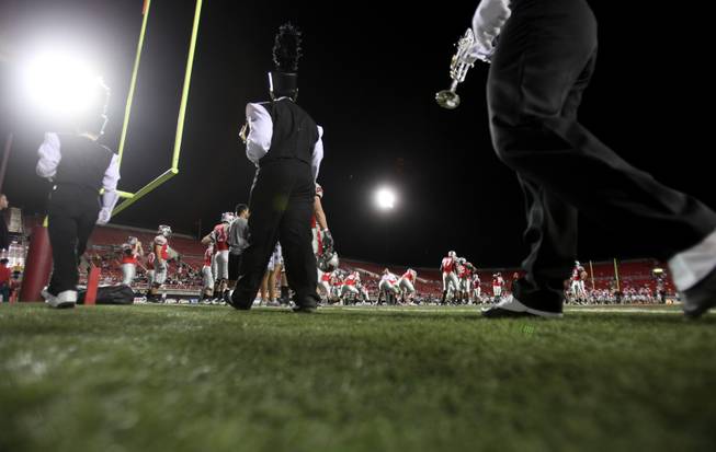 UNLV and Colorado St. take the field Saturday night before the game at Sam Boyd Stadium.