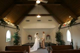 The Candlelight Wedding Chapel, formerly located just north of the Riviera Hotel on Las Vegas Boulevard, has been  moved to Clark County Museum and restored. The chapel is shown here before its grand opening Thursday.