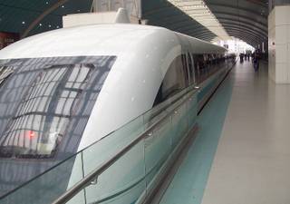 The Shanghai Transrapid maglev train at a station in Shanghai, Nov. 9, 2009.