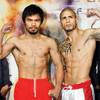 Manny Pacquiao, left, and welterweight champion Miguel Cotto pose after their weigh-ins Friday at the MGM Grand Garden Arena.
Manny Pacquiao, left, and welterweight champion Miguel Cotto pose after their weigh-ins Friday at the MGM Grand Garden Arena.