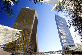 Veer Towers, left, and the Mandarin Oriental are seen at CityCenter.