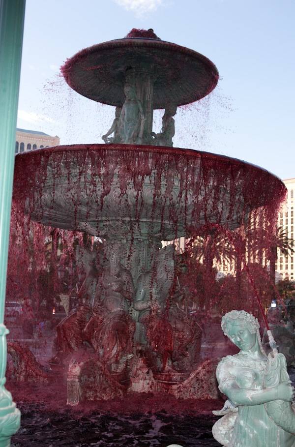 The wine flows like water at the unveiling of Beaujolais Nouveau at the Paris on Nov. 18, 2009.