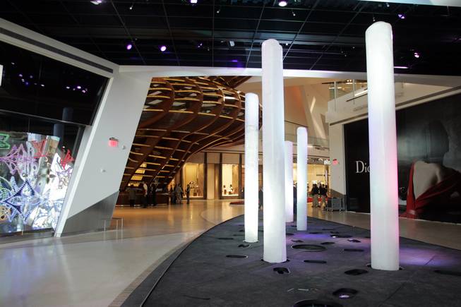 A sculpture of ice towers titled Glacia is one of ...