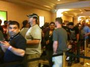 Line of fans waiting for an autograph at Mandalay Bay Events Center before UFC 106.