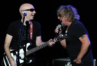 Chickenfoot -- singer Sammy Hagar, Red Hot Chili Peppers drummer Chad Smith, guitar legend Joe Satriani and bassist Michael Anthony -- perform at The Joint in the Hard Rock Hotel on Dec. 5, 2009.