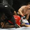 Frank Mir reacts after submitting Cheick Kongo in the first round of their heavyweight fight at FedEx Forum in Memphis, Tenn., on Dec. 12, 2009.