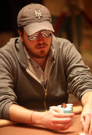 Steven O'Dwyer plays in the World Poker Tour Doyle Brunson Five Diamonds Classic poker tournament Friday at the Bellagio. O'Dwyer advanced to the final six. 