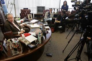 Mayor Oscar Goodman announced he will not be running for governor of Nevada during a press conference inside his office in downtown Las Vegas Monday, Jan. 25, 2010.