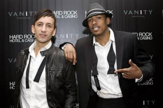 DJ Clinton Sparks and Nick Cannon at Vanity in the Hard Rock Hotel on Feb. 27, 2010.