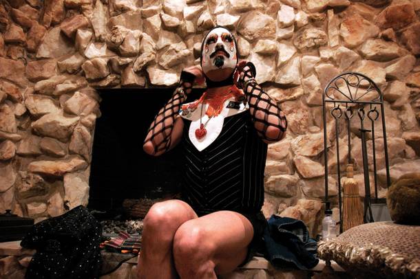 Daniel Roybal gets into his clothing as Sister Gloria-Areola All Over Glutony, at another Sister's house, to prepare for an event hosted by the Sin City Sisters of Perpetual Indulgence at the Funhog Ranch in Las Vegas Saturday, March 20, 2010.