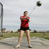 UNLV track and field thrower Amanda Bingson begins a throw during practice Tuesday. Bingson, a sophomore, recently set a new UNLV hammer throw record of 183 feet, 4 inches. UNLV track and field thrower Amanda Bingson begins a throw during practice Tuesday. Bingson, a sophomore, recently set a new UNLV hammer throw record of 183 feet, 4 inches.