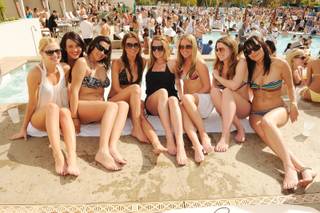 Audrina Patridge, fourth from left, and friends at MGM Grand's Wet Republic on April 3, 2010.
