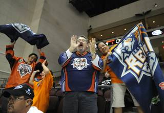 The Daniel family from Los Angeles had much to celebrate as the Reign defeated the Wranglers 7-1 during the regular season finale for both clubs at the Orleans Arena on Saturday night. From left to right: Zack, Sara, Dan, and Lucy Daniel.