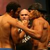WEC 48 main event fighters Jose Aldo (left) and Urijah Faber stare down during the official weigh-ins at ARCO Arena in Sacramento, Calif.