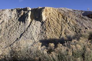 Early morning light illuminates a tailings mound in Tonopah May 07, 2010.