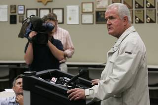 Gov.  Jim Gibbons speaks to the media about Nevada joining 19 other states in a federal lawsuit that seeks to overturn the recently passed health care reform bill Friday, May 14, 2010.
