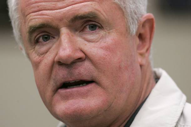 Gov. Jim Gibbons speaks to the media on May 14, 2010.