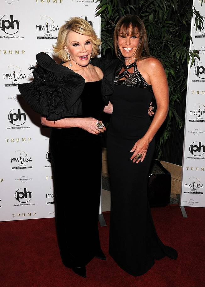 Joan and Melissa Rivers on the red carpet of the 2010 Miss USA Pageant at Planet Hollywood on May 16, 2010.