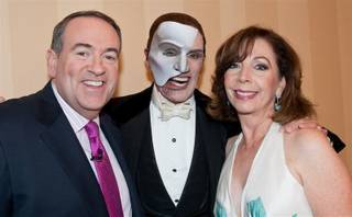 Mike Huckabee, Anthony Crivello and Rita Rudner backstage at the filming of Fox News' Huckabee at The Venetian on May 20, 2010.
