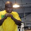 James Toney works out prior to his fight with WBA heavyweight champion John Ruiz on April 26, 2005.
