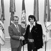 An iconic moment captured: President Nixon and Elvis Presley, December 1971.
