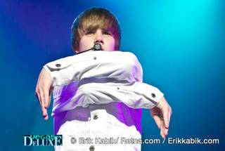 Justin Bieber at Planet Hollywood on July 24, 2010.
