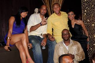 LeToya Luckett, Drew Gooden, Shawn Marion and Michelle Williams at Tao in The Venetian on July 23, 2010.