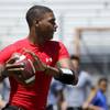 Photo: Las Vegas High quarterback Hassan Henderson looks Photo: Las Vegas High quarterback Hassan Henderson looks