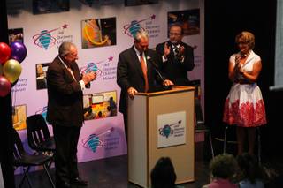 Steven Anderson, President of the Reynolds Foundation addresses the crowd during an announcement Wednesday that the Lied Children's Museum they will be relocating to the Smith Center for the Performing Arts.