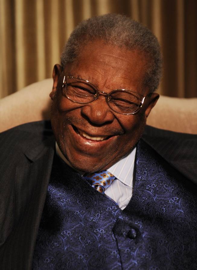 B.B. King beams during the opening of his club at B.B. King Blues Club at Mirage.