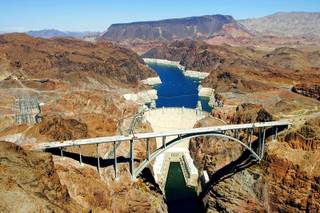 The Mike O'Callaghan-Pat Tillman Memorial Bridge section of the Hoover Dam Bypass Project is seen just south of the Hoover Dam on Aug. 19, 2010.