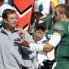 Colorado State quarterback Pete Thomas, right, discusses strategy with Rams coach Steve Fairchild during the team's 27-0 loss to TCU in Fort Collins, Colo., on Oct. 2, 2010. Colorado State quarterback Pete Thomas, right, discusses strategy with Rams coach Steve Fairchild during the team's 27-0 loss to TCU in Fort Collins, Colo., on Oct. 2, 2010.