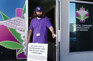 James Parsons, president of Medical Cannabis Consultants of Nevada, poses at the business Monday, October 25, 2010. Parsons was one of several Las Vegans who was targeted by the Drug Enforcement Administration and Metro Police in a crackdown Sept. 8 on individuals who grow marijuana for medicinal purposes. Parsons is legally registered with the state to harvest marijuana for medicinal purposes but his business and Summerlin home were raided. To this day he has still not been charged.