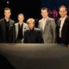 Barry Manilow is flanked by Human Nature. Barry Manilow is flanked by Human Nature.